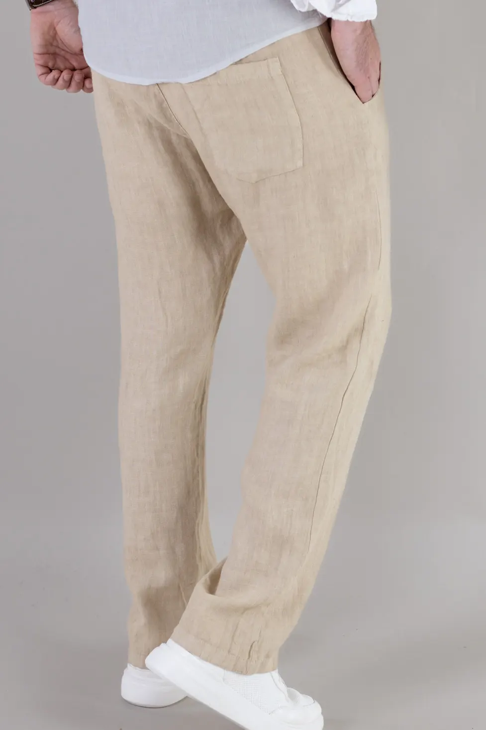 Pantaloni bej din in 100% regular fit – Made in Italy [5]