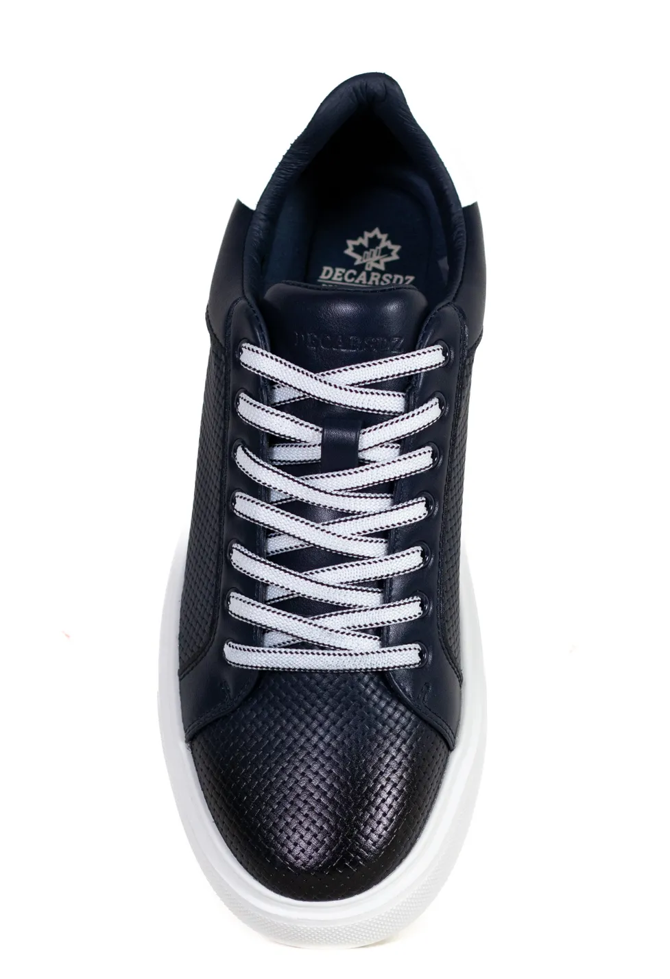 Pantofi casual bleumarin cu sireturi contrast [3]