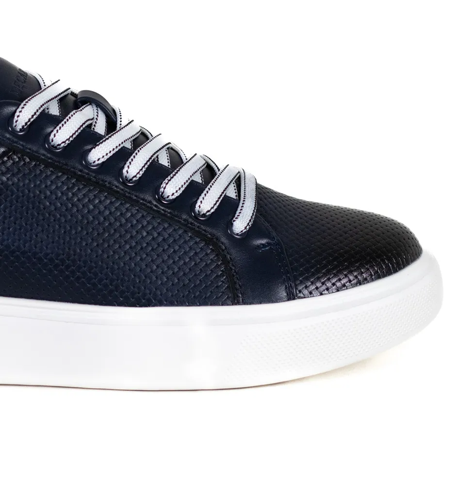 Pantofi casual bleumarin cu sireturi contrast [1]