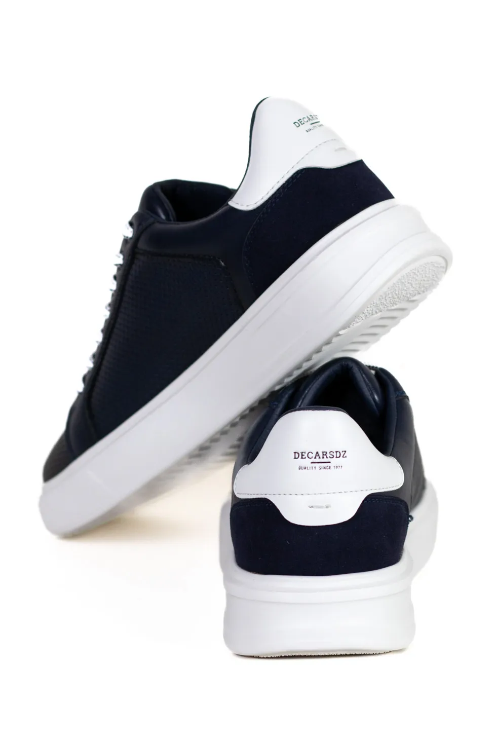Pantofi casual bleumarin cu sireturi contrast [6]