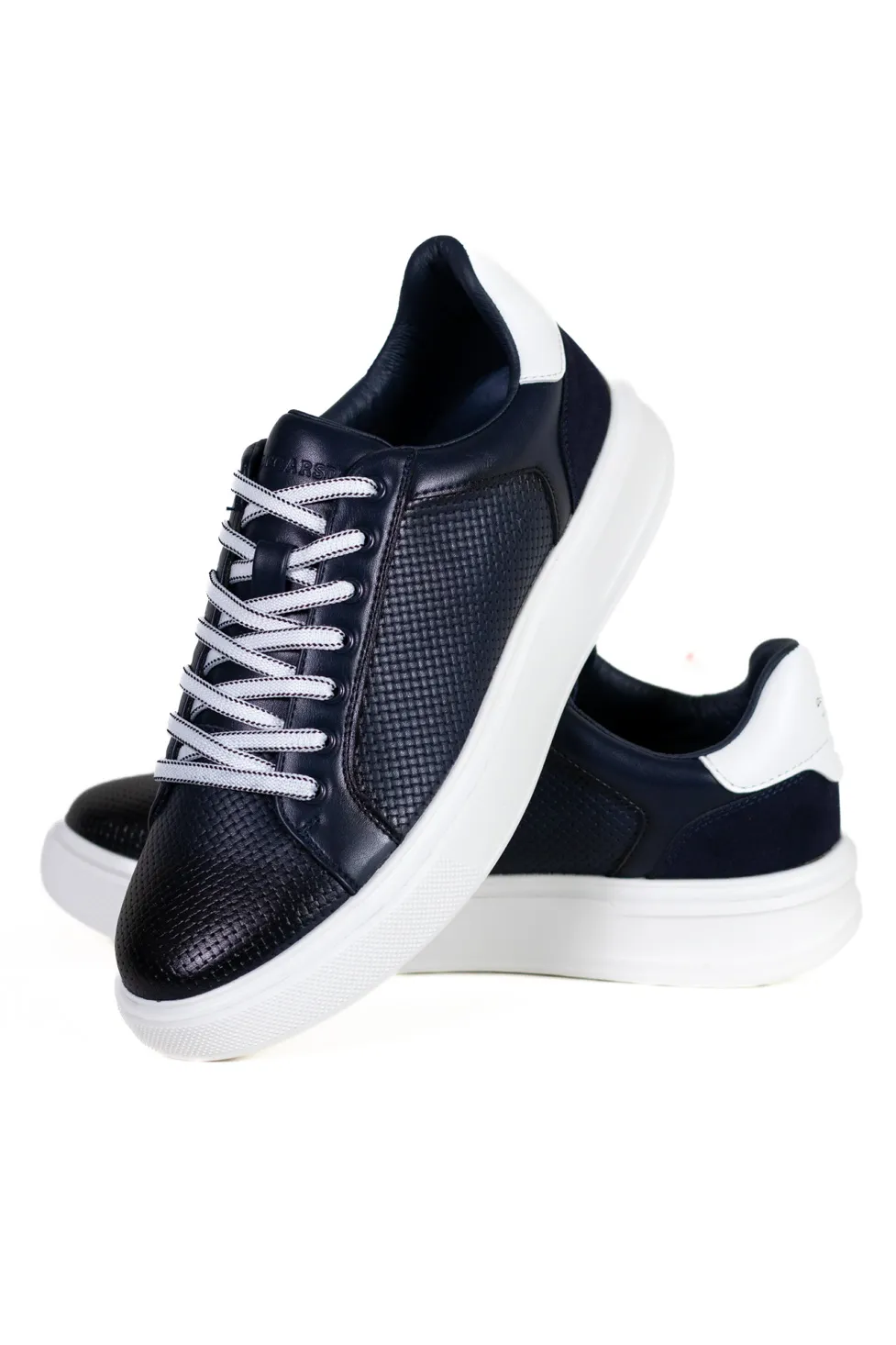 INCALTAMINTE - Pantofi casual bleumarin cu sireturi contrast