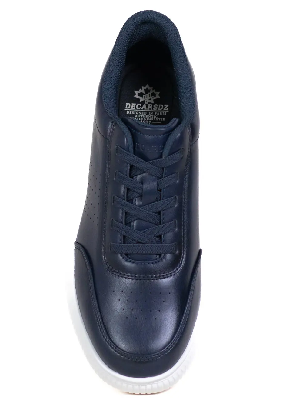 Pantofi Casual Bărbați din Piele Ecologică bleumarin, Talpă Albă, Detalii Perforate [1]