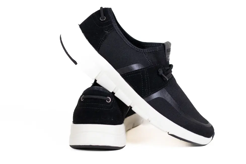 Pantofi Casual Bărbați Slip-On, Material Textil Respirabil, Talpă Ultra-Flexibilă, Negru/Alb [5]