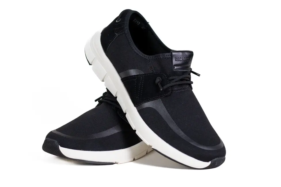 Pantofi Casual Bărbați Slip-On, Material Textil Respirabil, Talpă Ultra-Flexibilă, Negru/Alb [4]