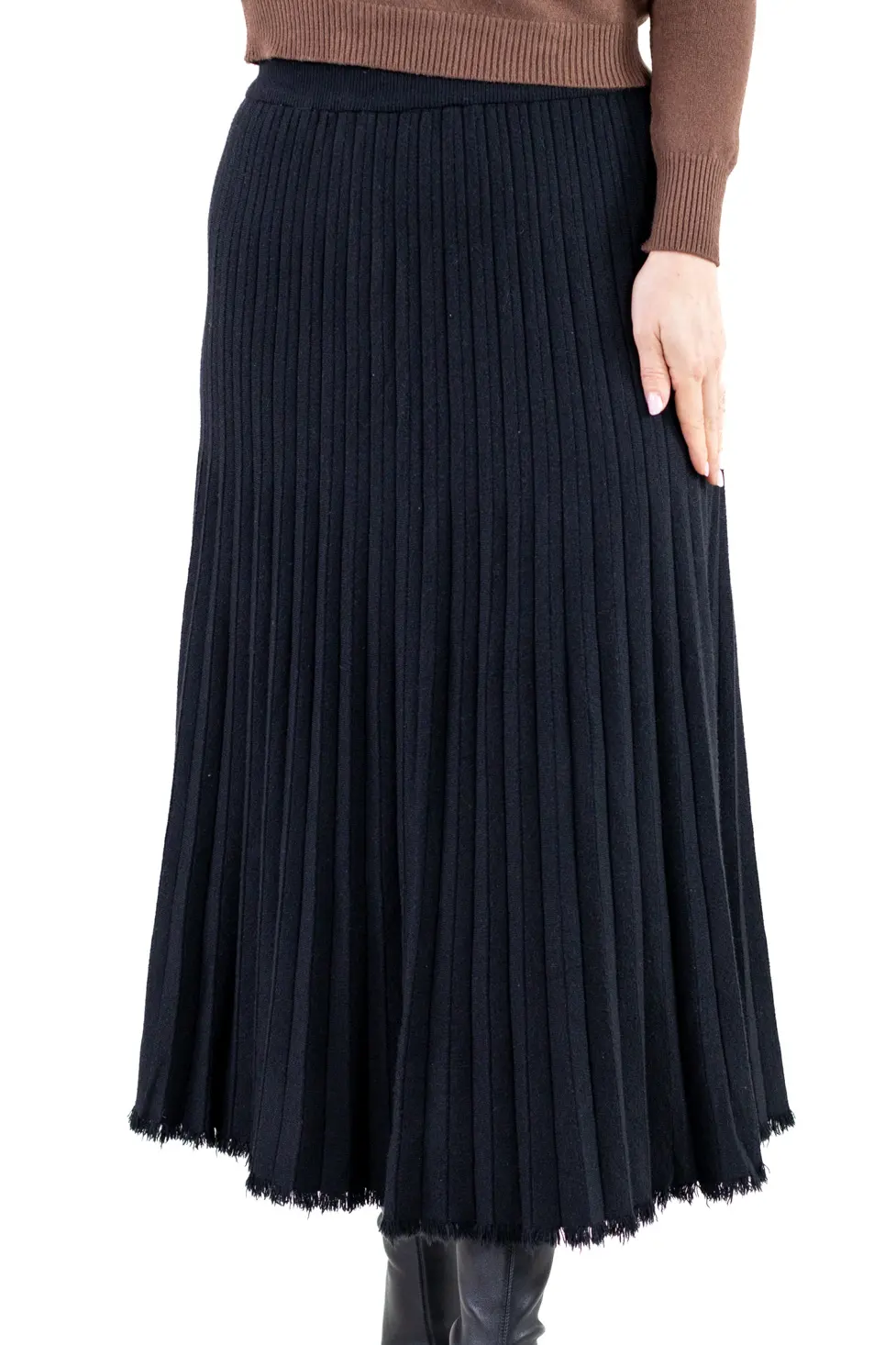 Fustă plisată din tricot fin – elegantă și confortabilă | Maxwear [1]