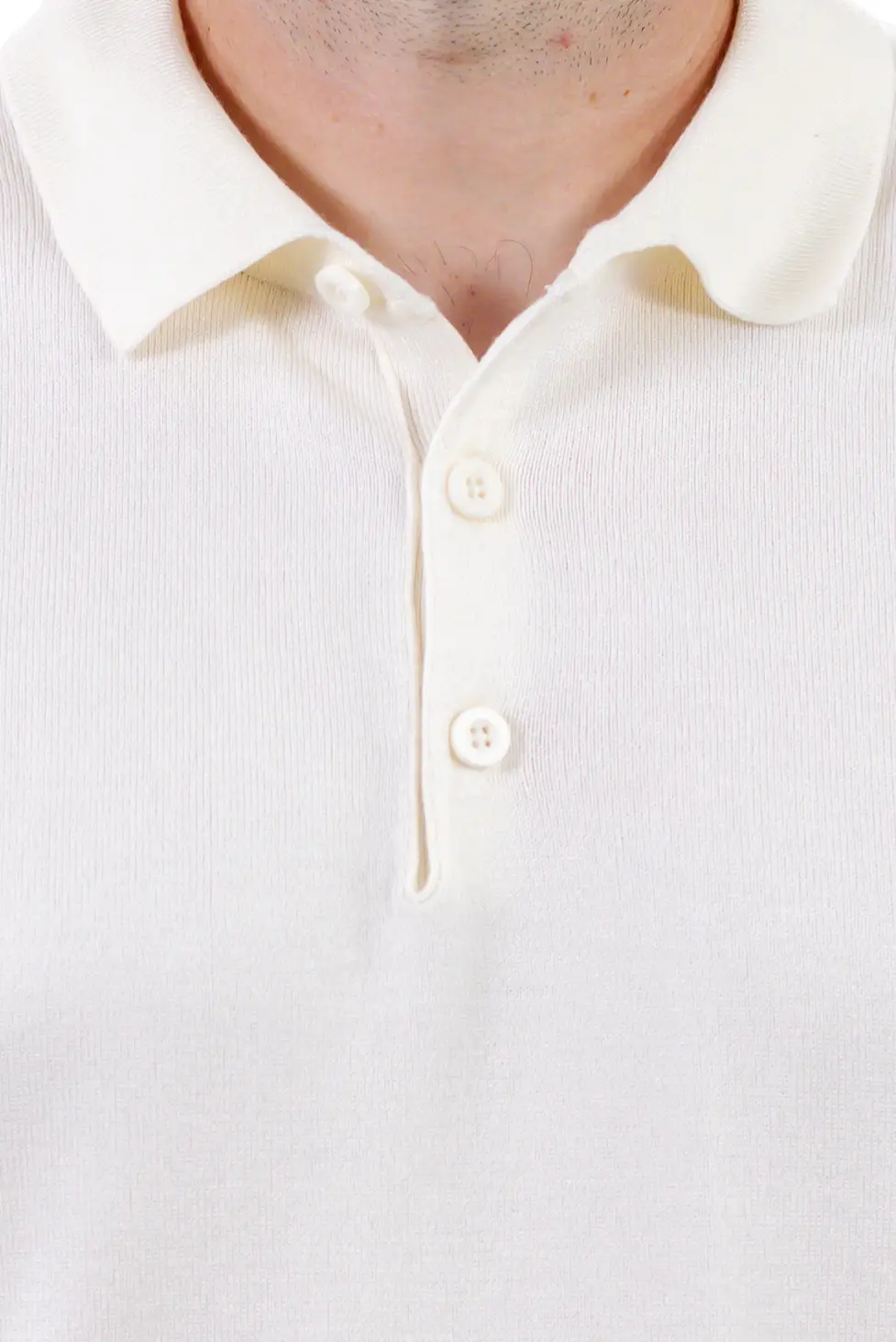 Pulover elegant tip polo pentru bărbați – alb [1]