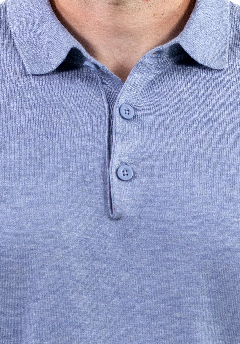 Pulover elegant tip polo pentru bărbați – albastru ciel [1]