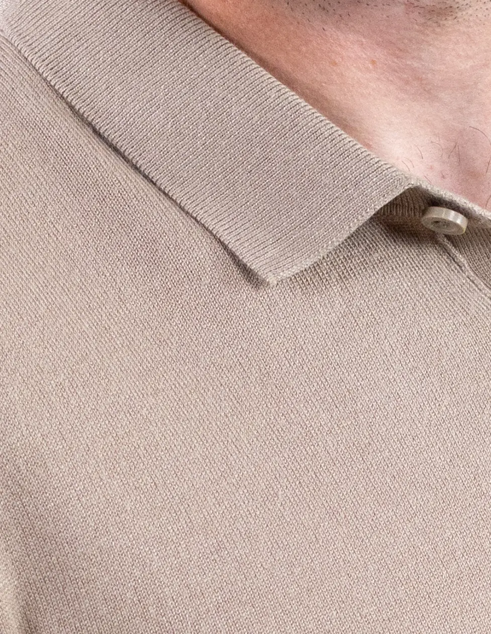 Pulover elegant tip polo pentru bărbați – bej [2]
