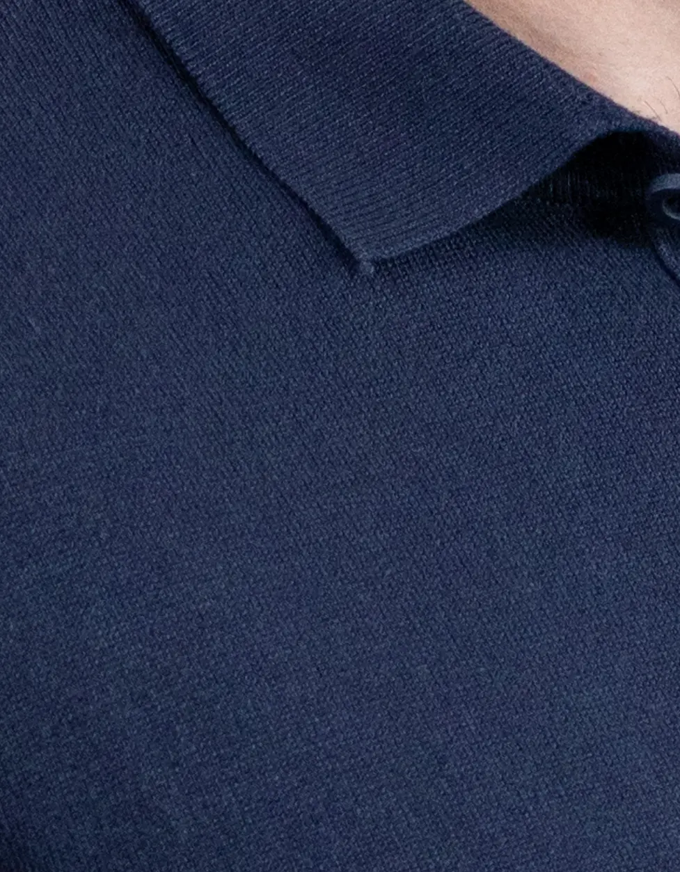 Pulover elegant tip polo pentru bărbați – bleumarin [2]