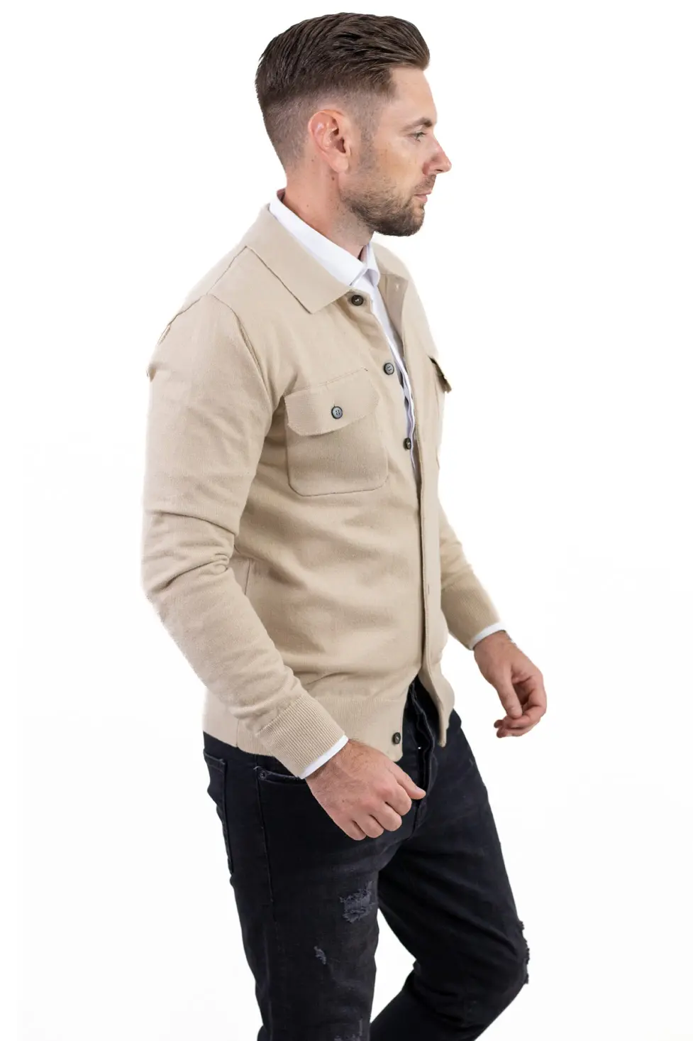 Cardigan crem pentru bărbați [5]