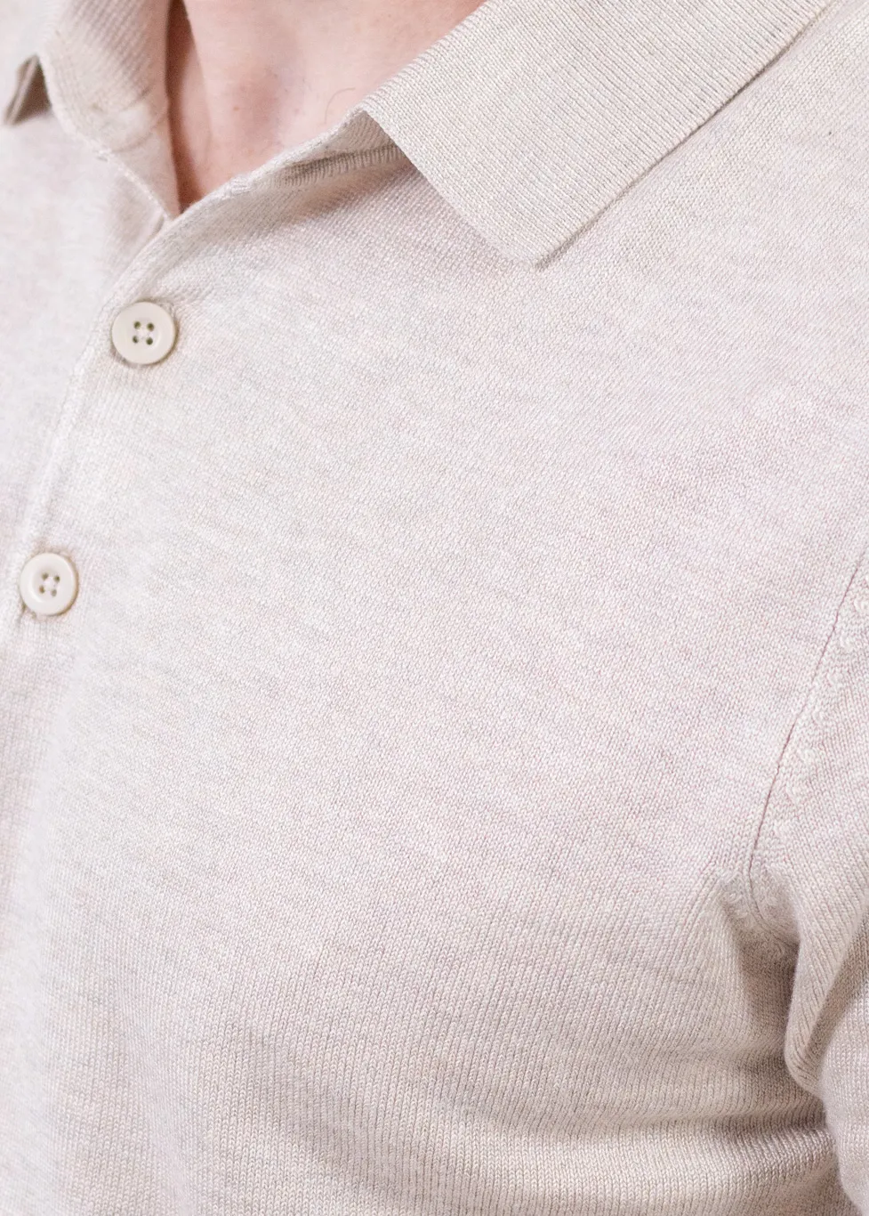 Pulover elegant tip polo pentru bărbați – crem [3]