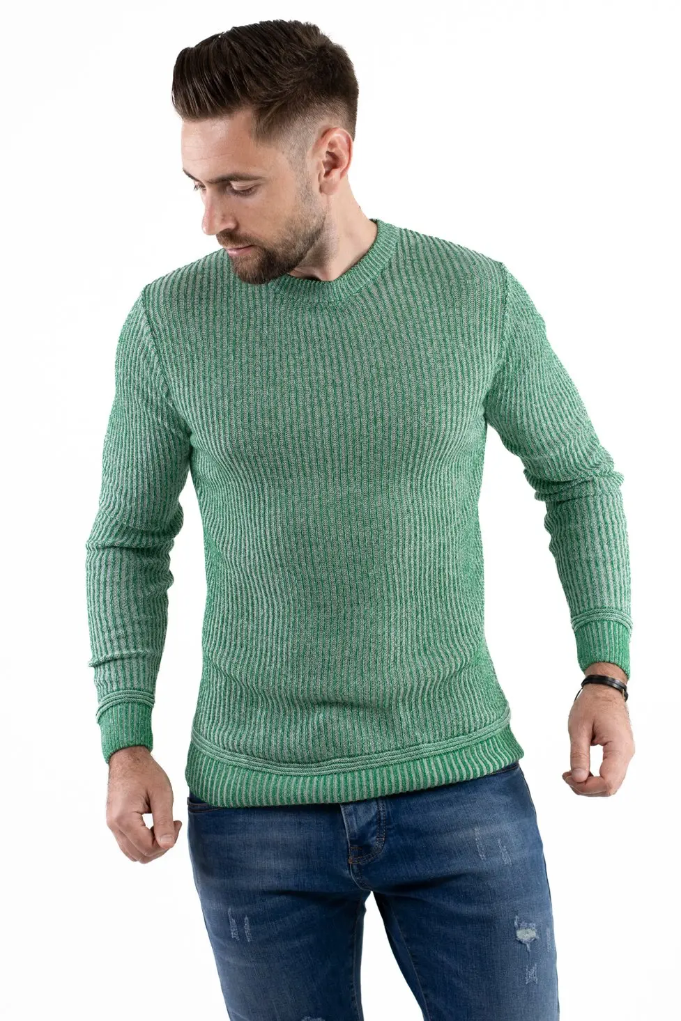 Promotii - Pulover verde din tricot barbati