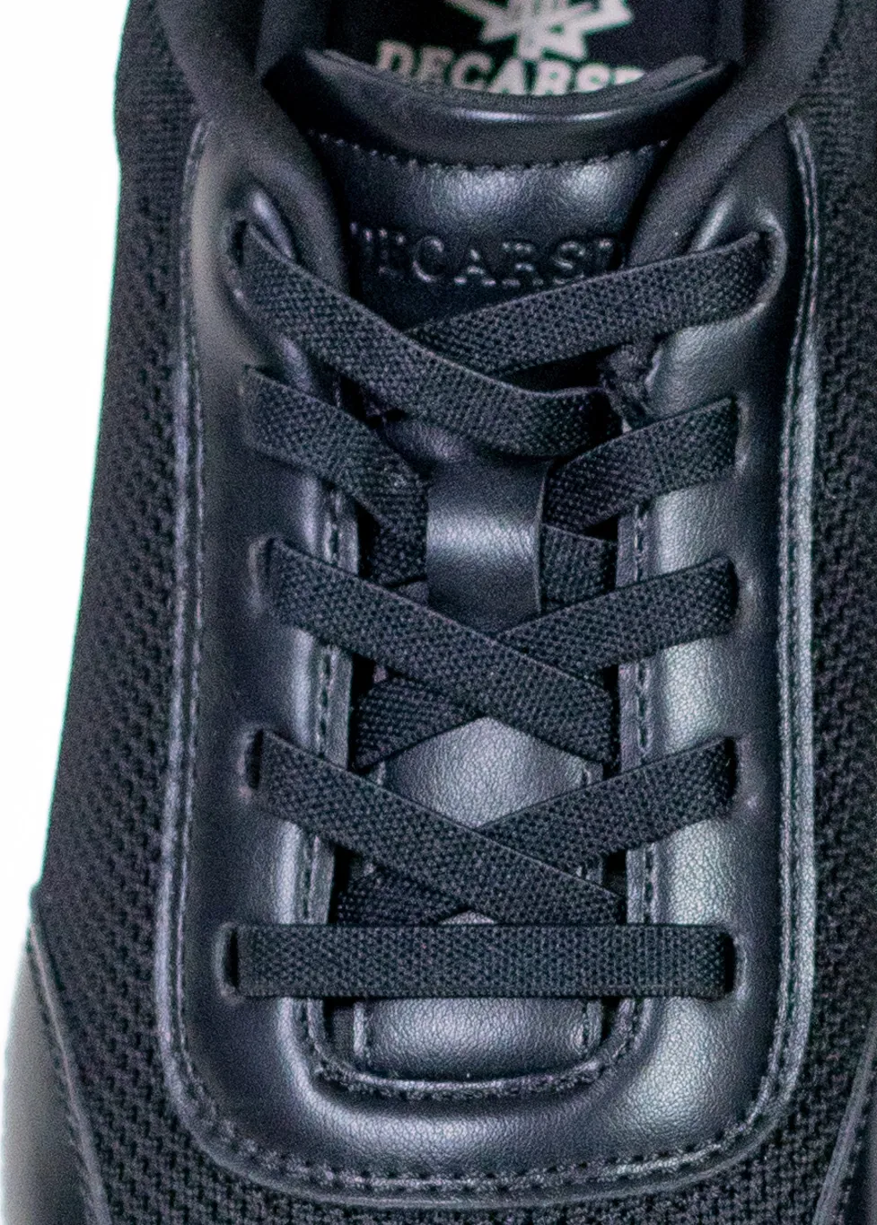 Sneaker negru casual din material textil si inserții de piele eco [1]