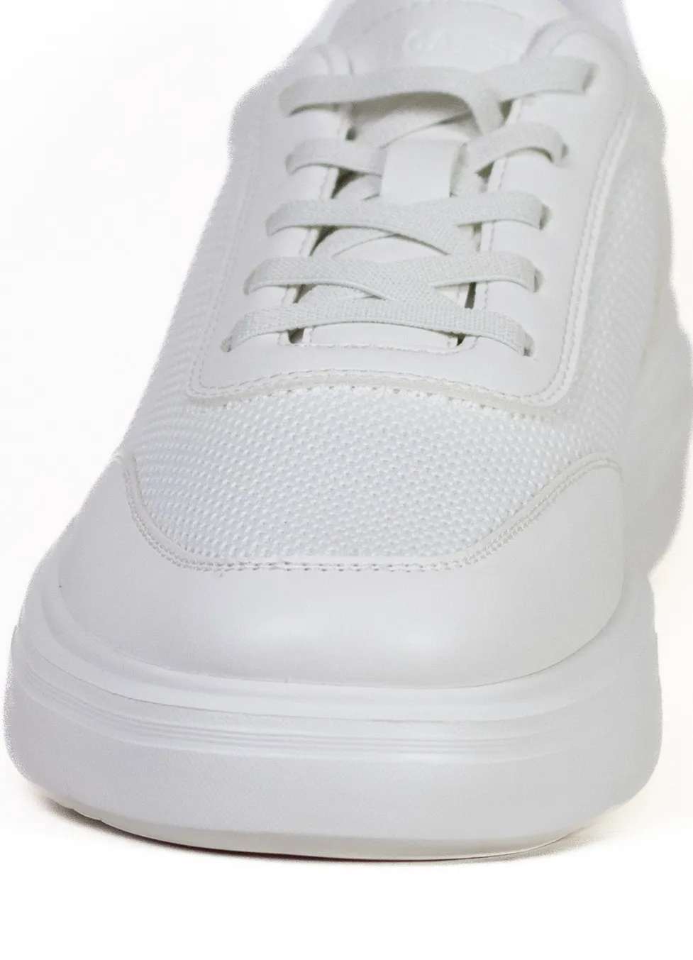 Sneaker alb casual din material textil si inserții de piele eco [3]