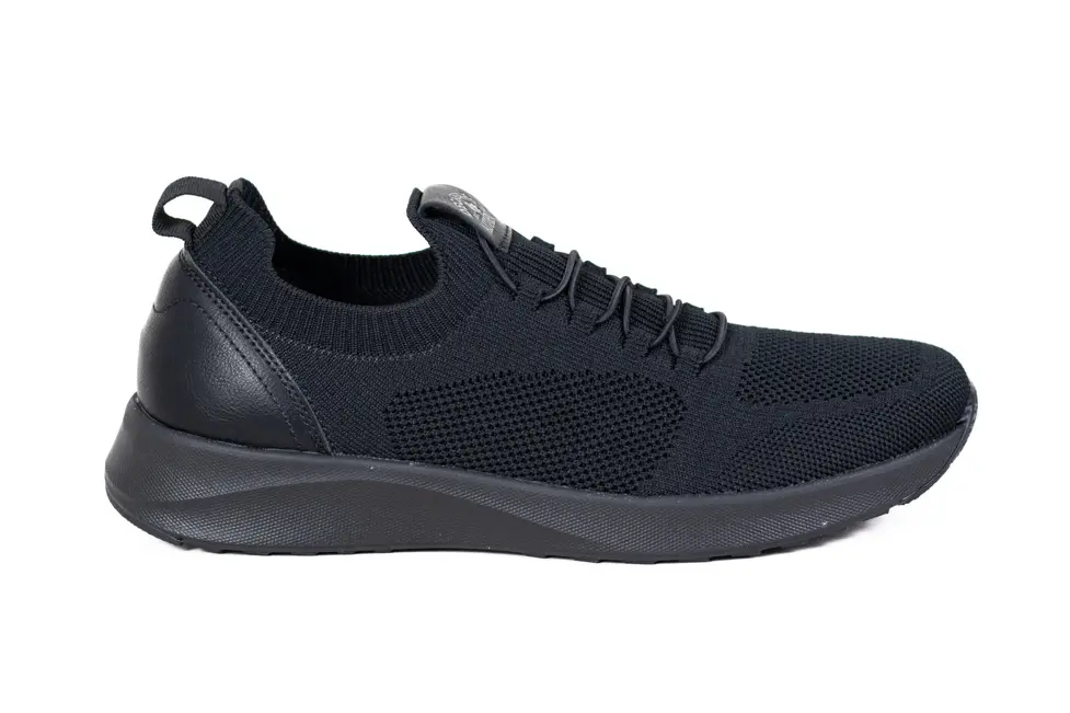 Barbati - Pantofi Casual Bărbați Slip-On, Material Textil Respirabil, Talpă Ultra-Flexibilă, Negru/Alb