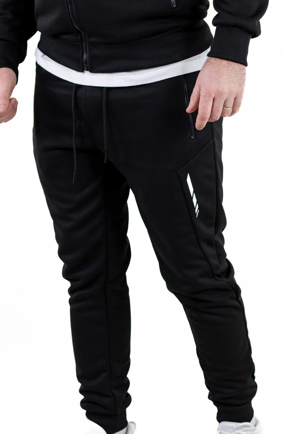 Trening negru confort cu fermoar si gluga [9]