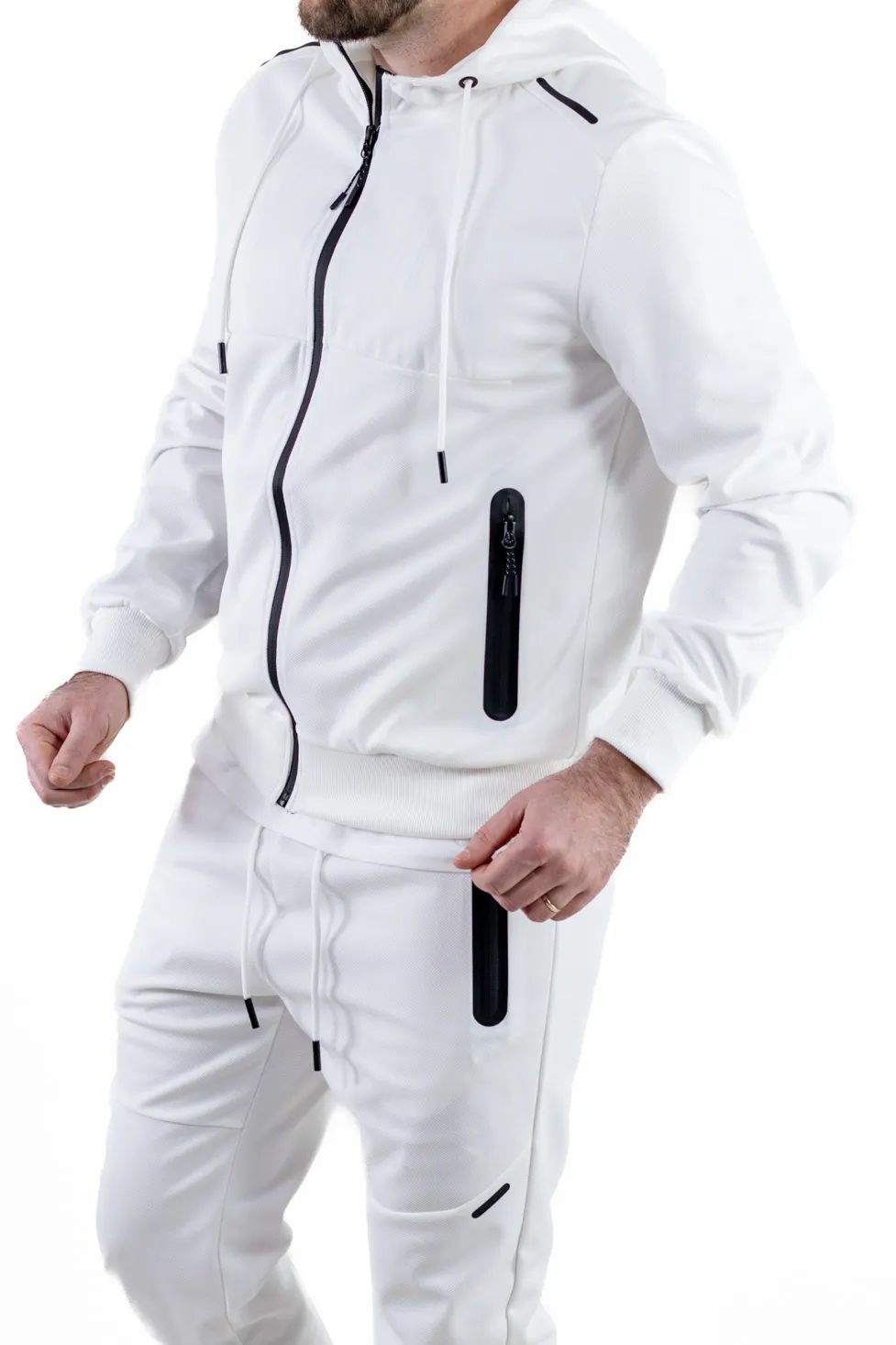 Trening alb confort cu detalii negre [8]