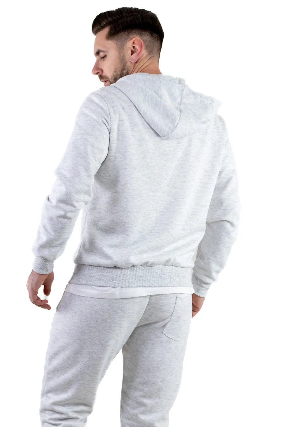 Trening gri confort cu fermoar si gluga [2]