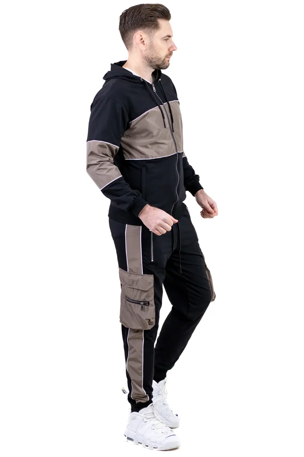 Trening urban cu multiple buzunare negru cu maro [4]