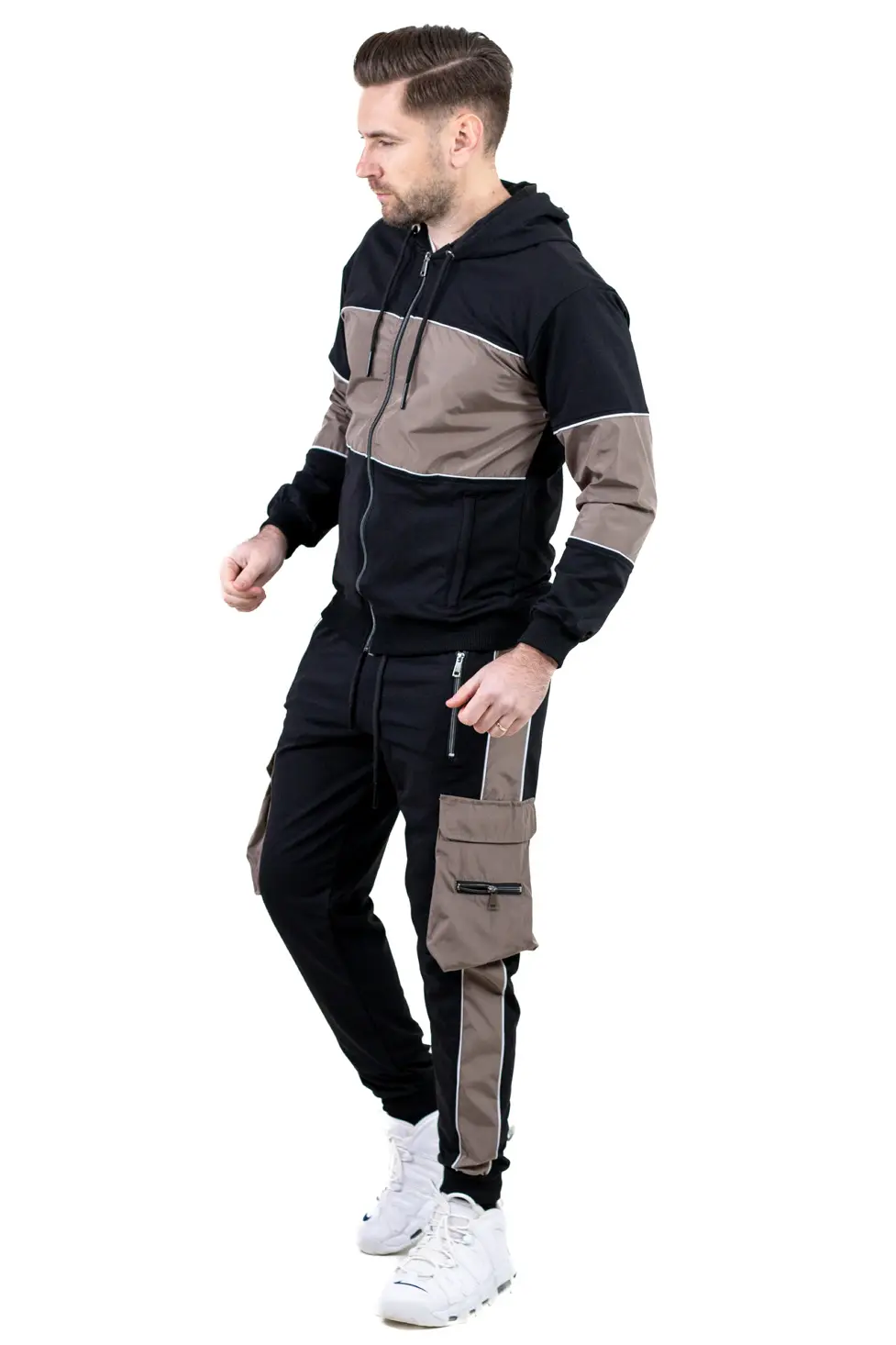 Trening urban cu multiple buzunare negru cu maro [3]