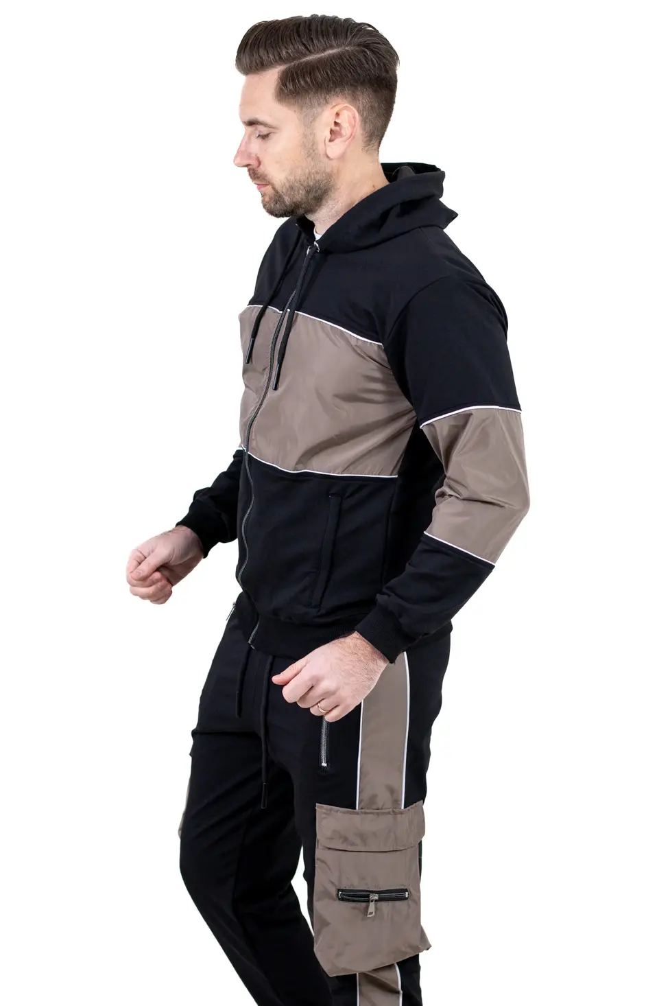 Trening urban cu multiple buzunare negru cu maro [7]