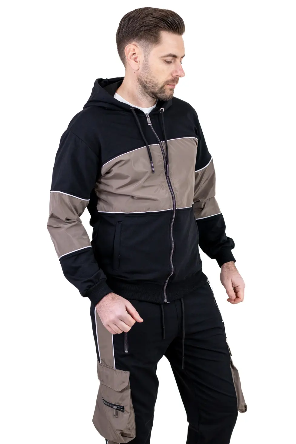 Trening urban cu multiple buzunare negru cu maro [6]