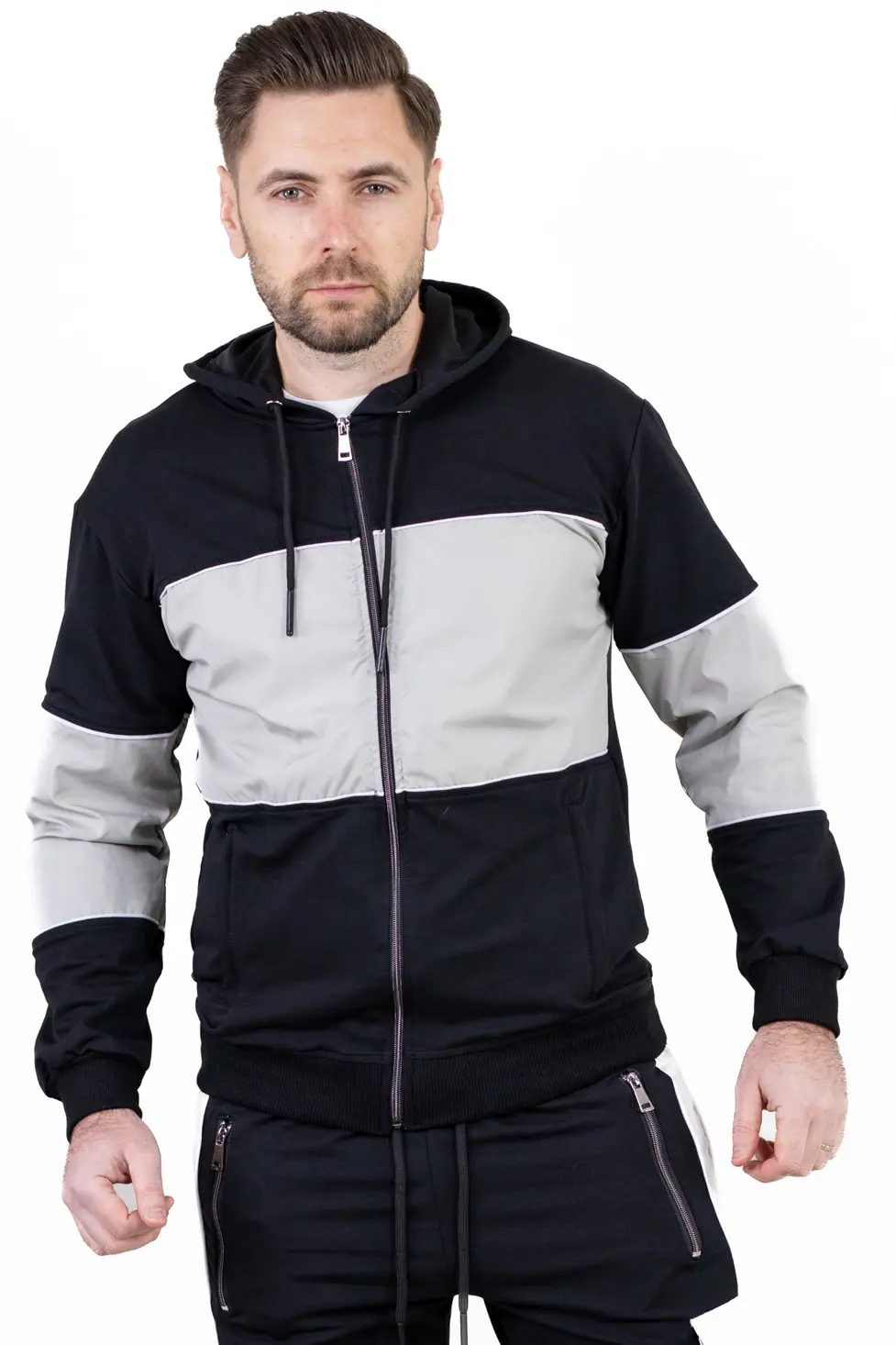 Trening urban cu multiple buzunare negru cu gri [8]