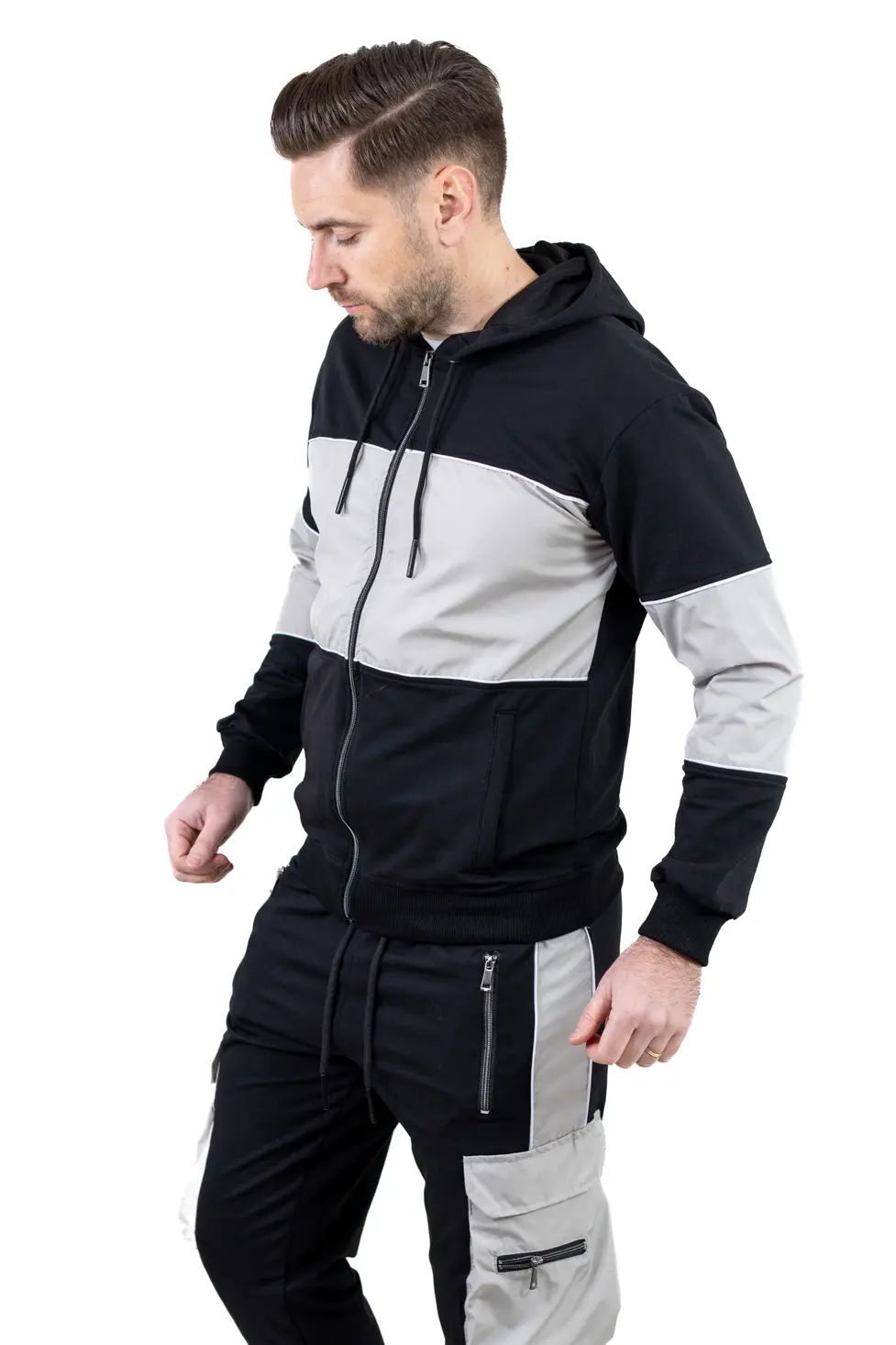 Trening urban cu multiple buzunare negru cu gri [7]