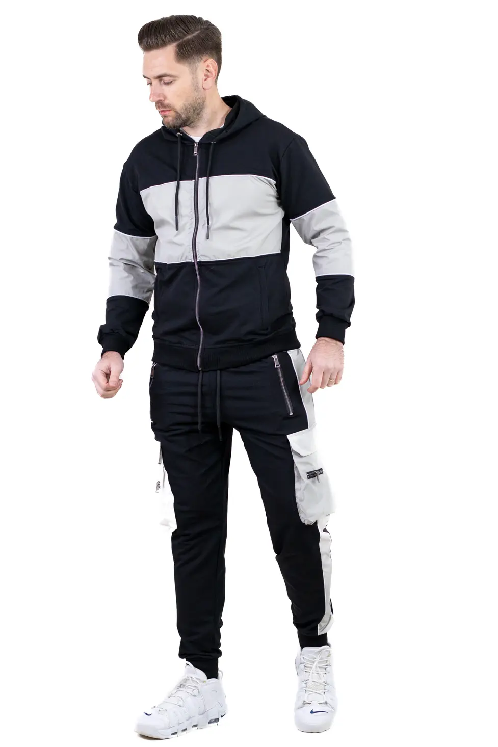 Trening urban cu multiple buzunare negru cu gri [10]