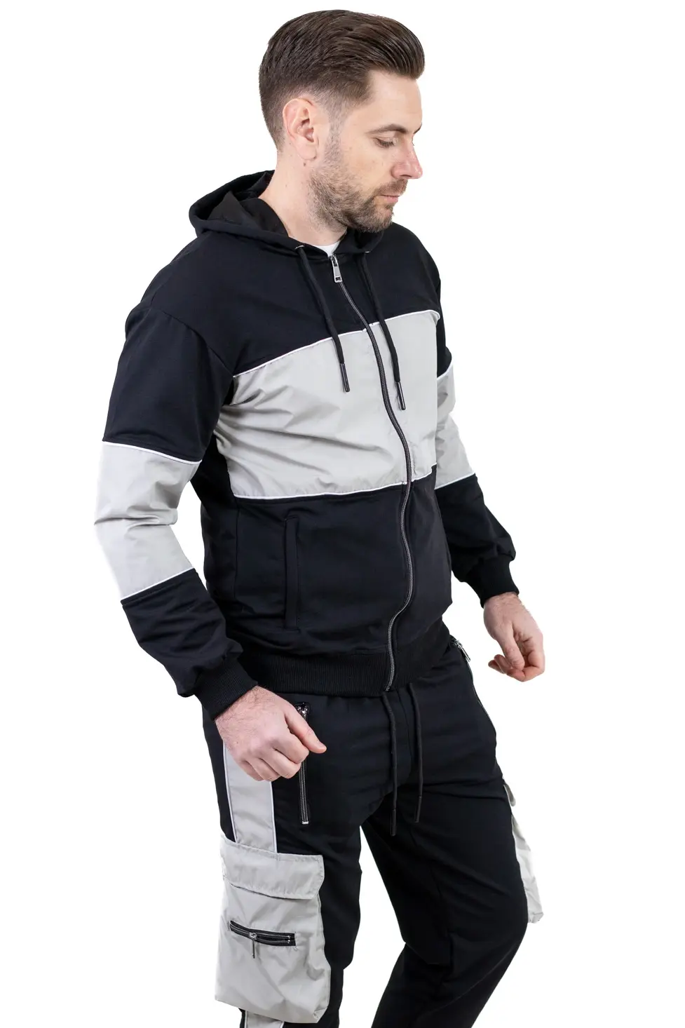 Trening urban cu multiple buzunare negru cu gri [6]