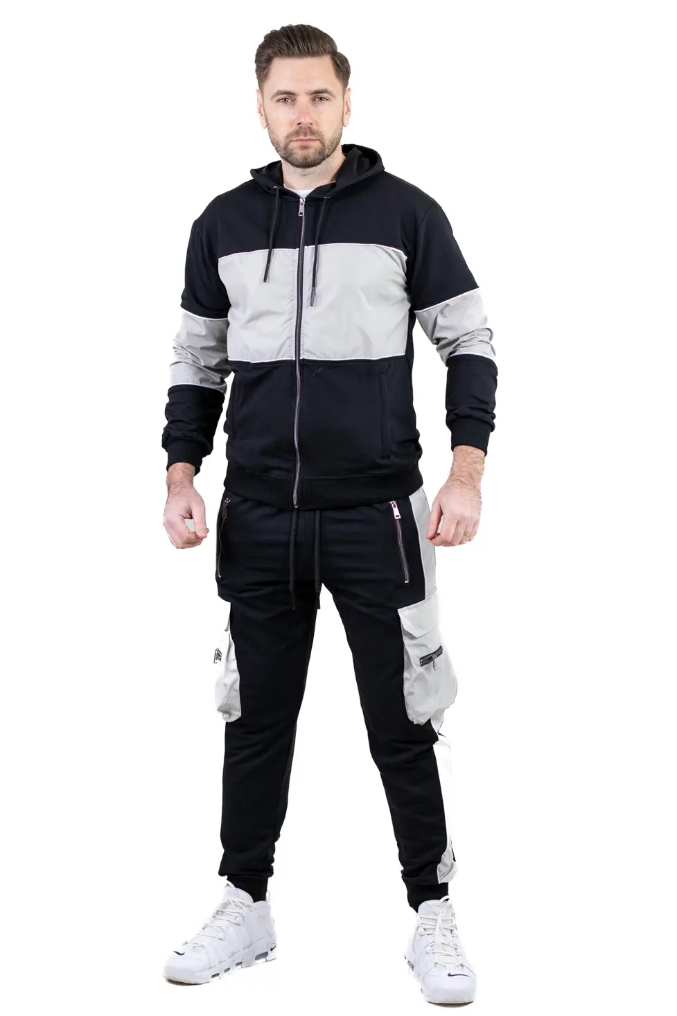 Trening urban cu multiple buzunare negru cu gri [3]