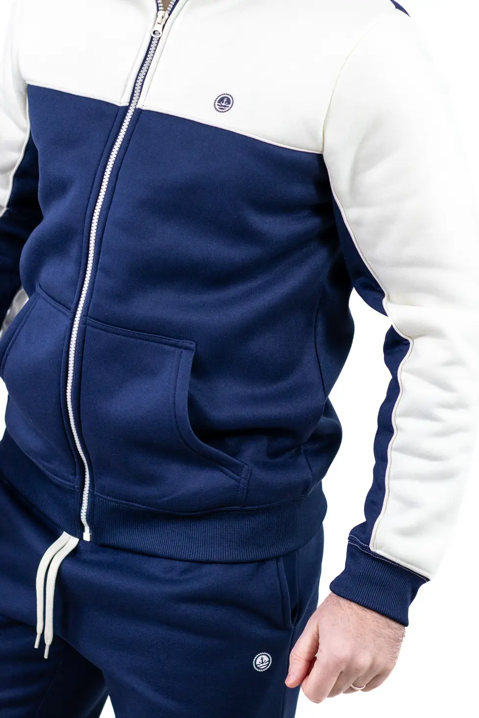 Trening gros vătuit bleumarin - crem [4]