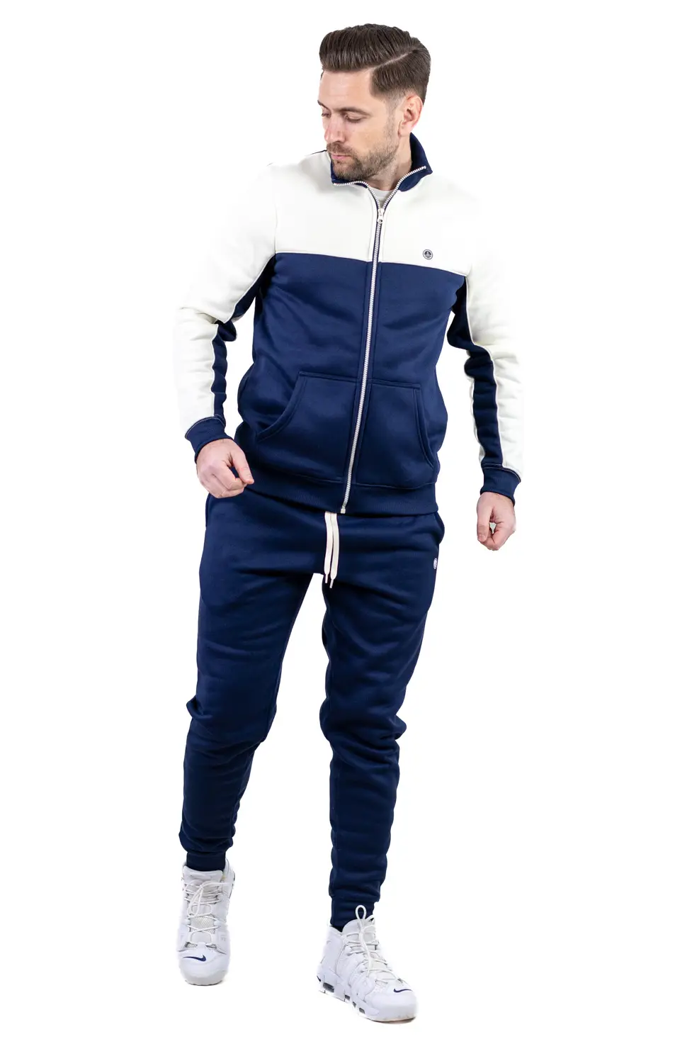 Trening gros vătuit bleumarin - crem [3]