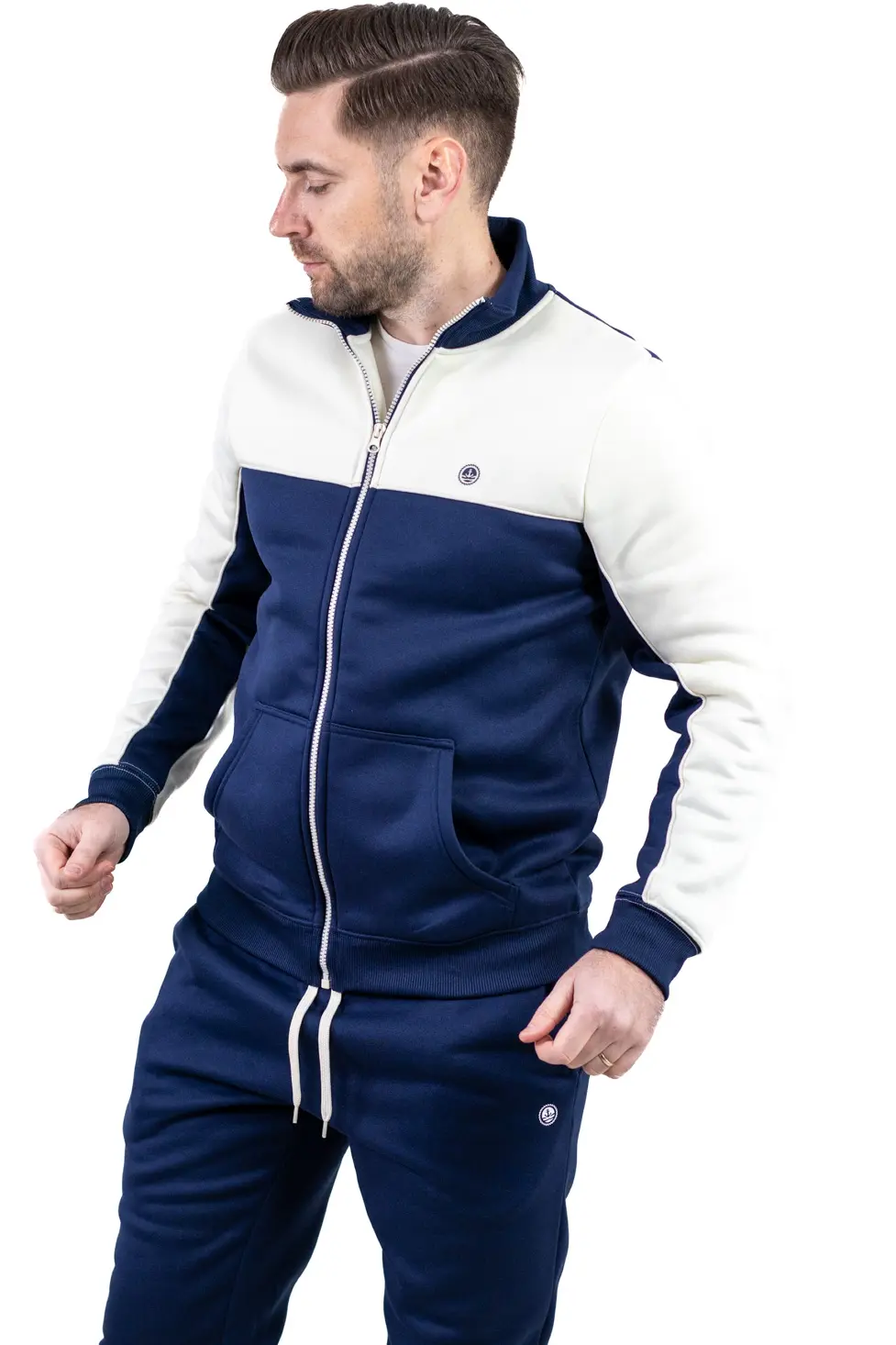 Trening gros vătuit bleumarin - crem [9]