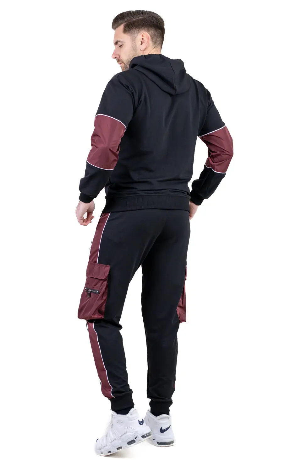 Trening urban cu multiple buzunare negru cu bordo [1]