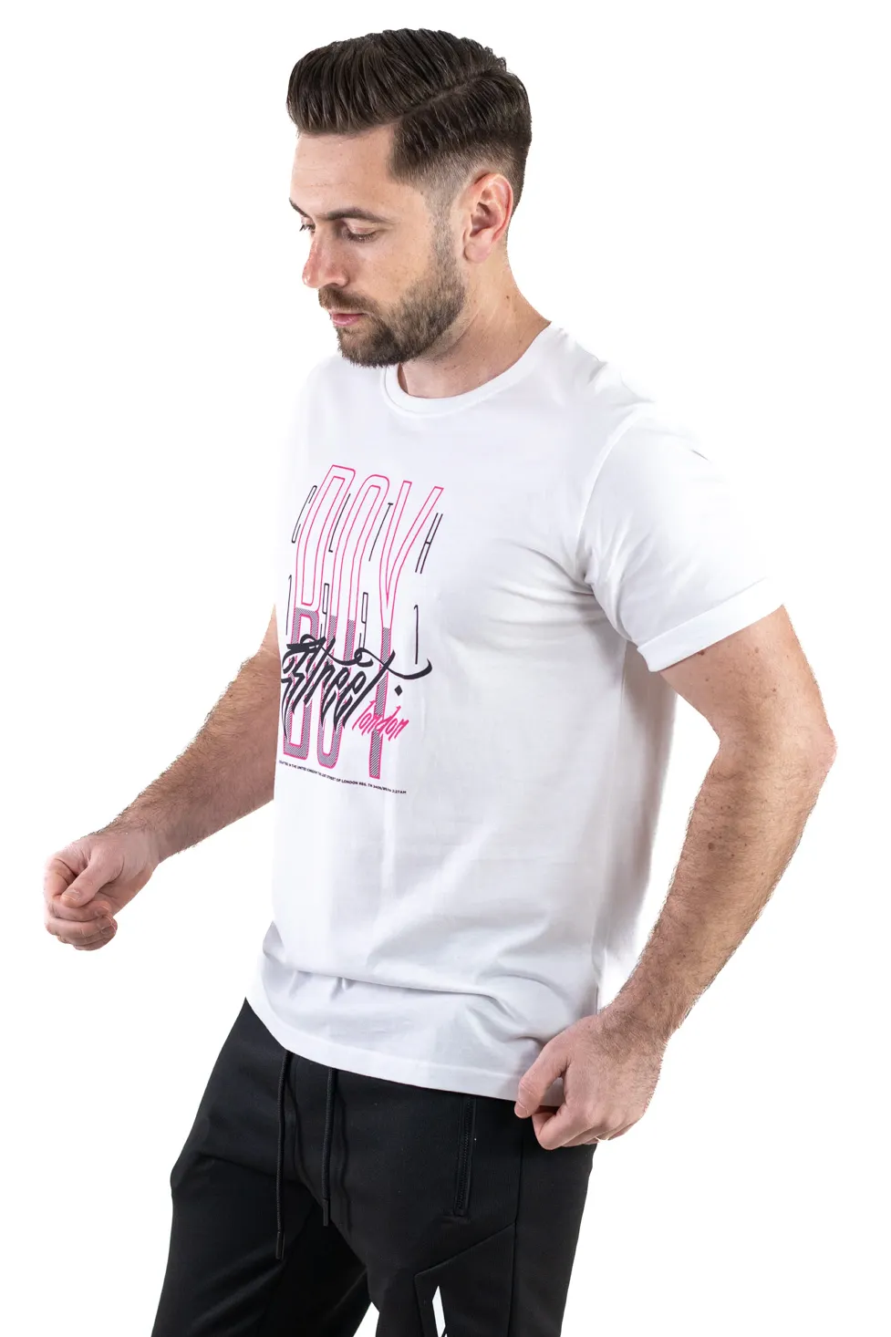 Tricou alb bumbac London [2]