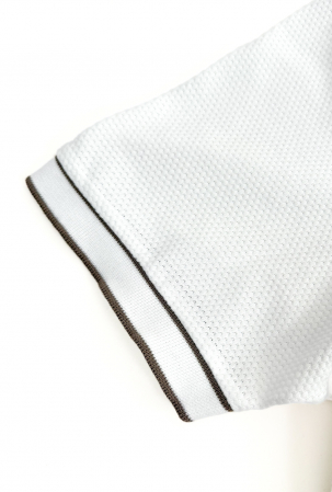 Tricou bărbați alb din bumbac texturat, respirabil și durabil [5]