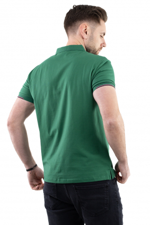 Tricou barbati verde cu guler scurt [2]