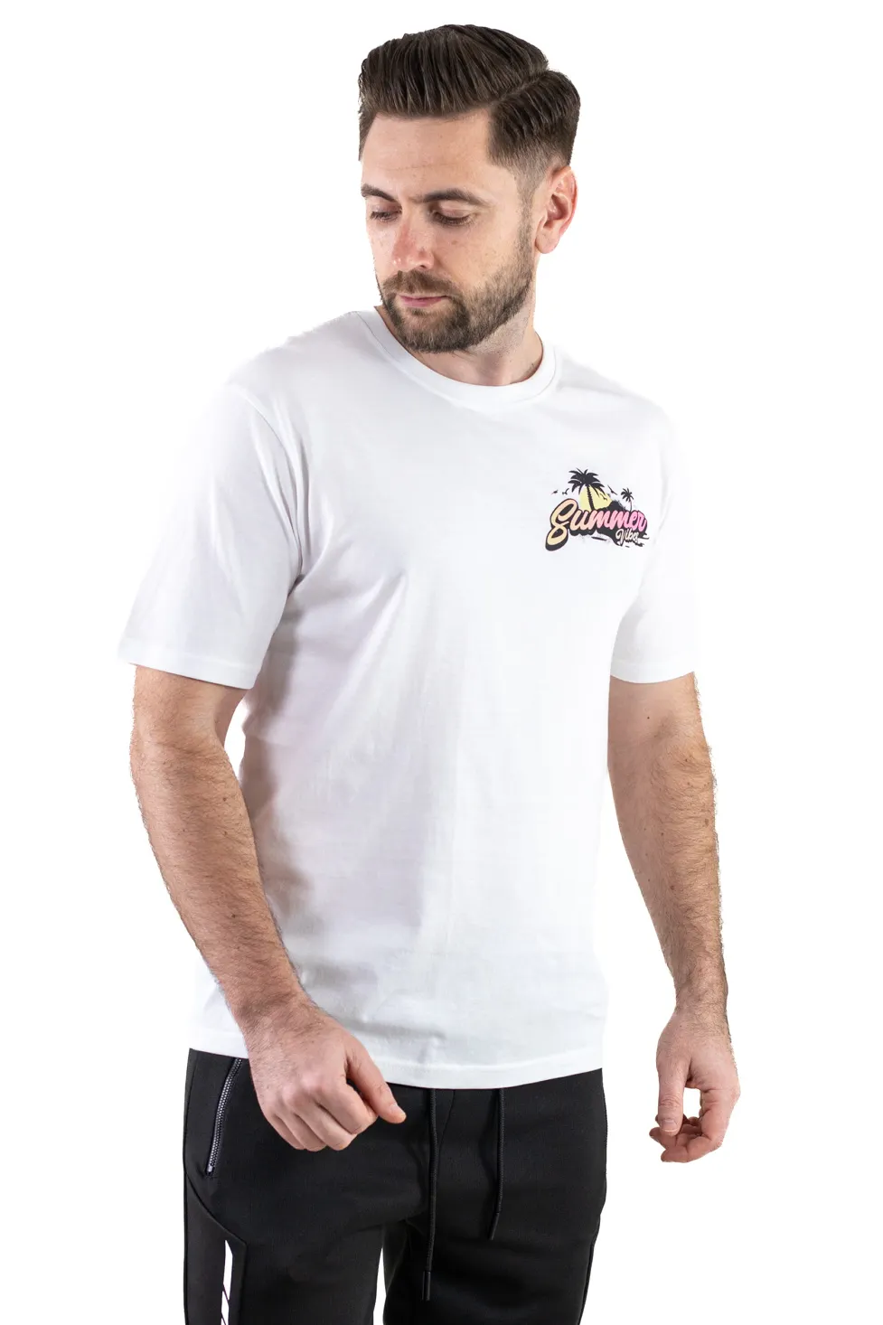 Tricou alb bumbac Summer [4]