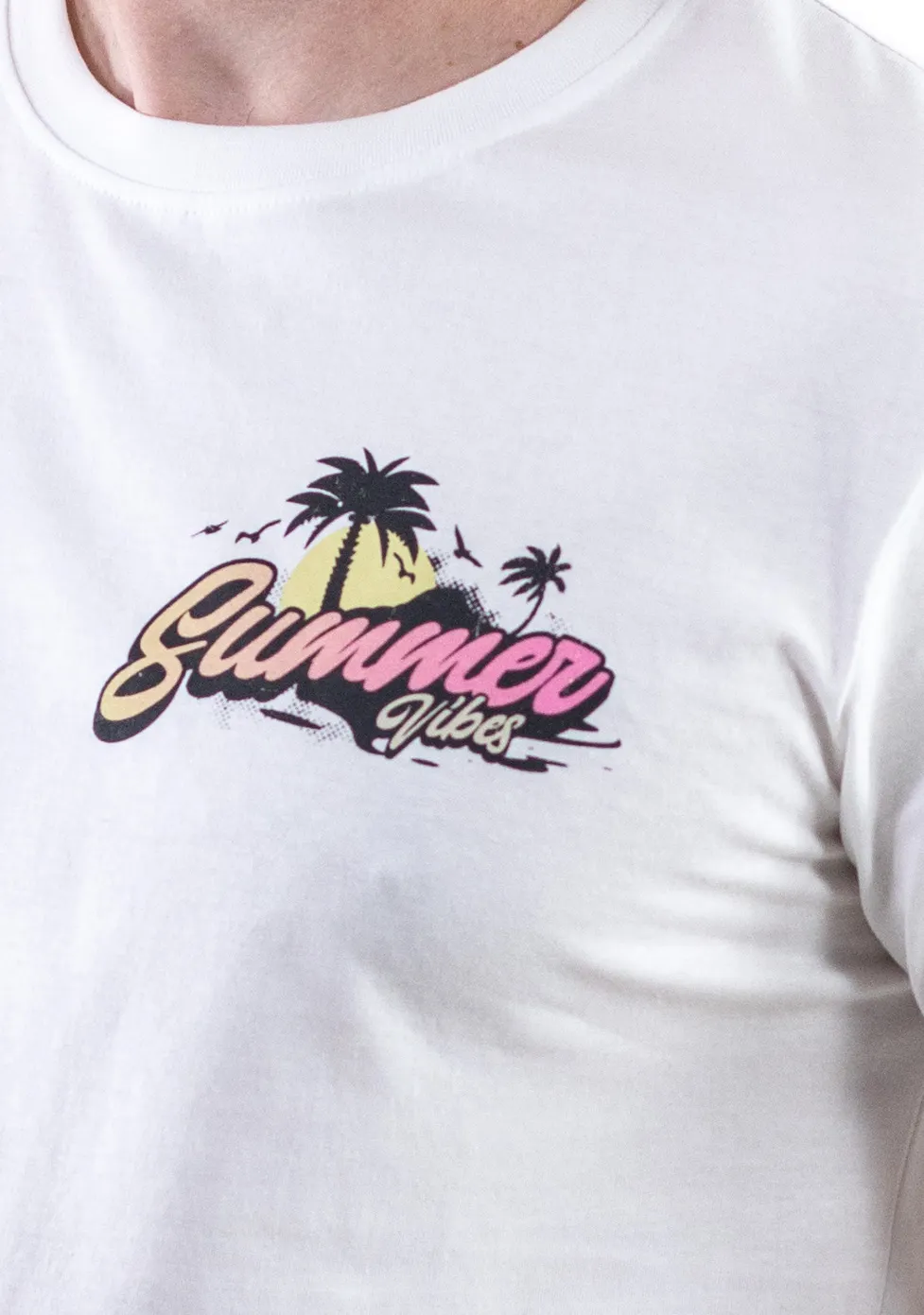 Tricou alb bumbac Summer [1]