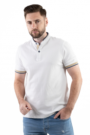 Tricou barbati cu guler tunica si 2 nasturi [1]