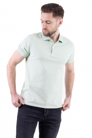 Barbati - Tricou barbati polo verde aqua regular fit