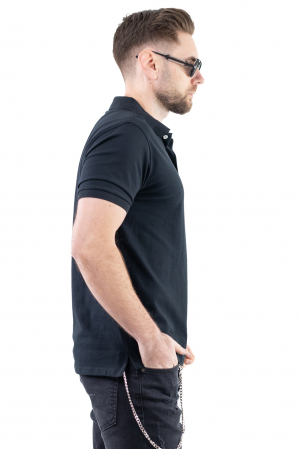 Tricou barbati polo negru regular fit [3]