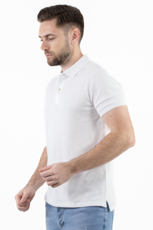 TRICOURI - Tricou barbati polo alb regular fit