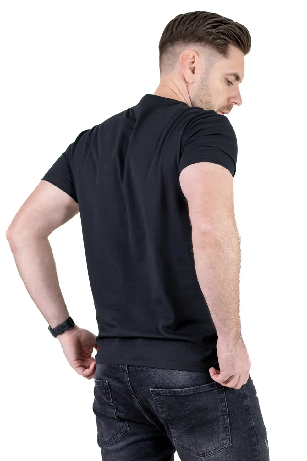 Tricou bărbați basic negru [4]