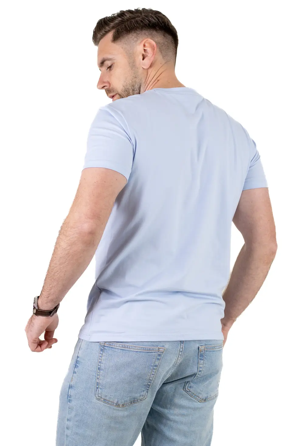 Tricou bărbați basic albastru ciel [2]