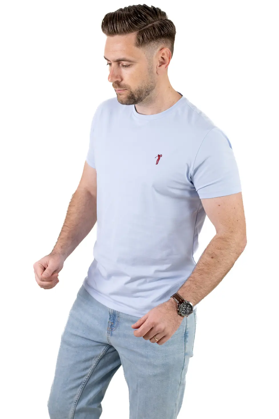 Barbati - Tricou bărbați basic albastru ciel