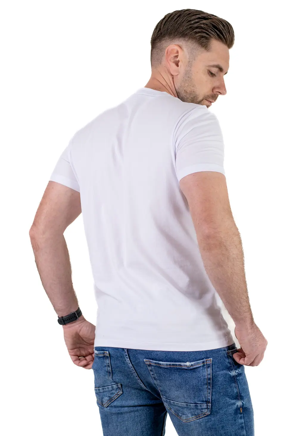 Tricou bărbați basic alb [4]