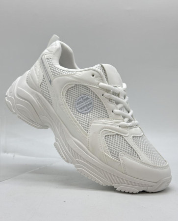 INCALTAMINTE - Adidasi albi din piele ecologica cu plasa