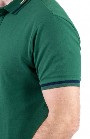 Tricou polo verde cu guler scurt si 2 nasturi [3]